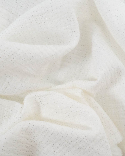 Tissu Double Gaze Pois Dorés Oeko-Tex - Mercerine