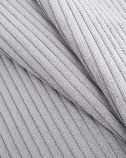 Velours Grosses Côtes Gris Clair Zoé - Mercerine