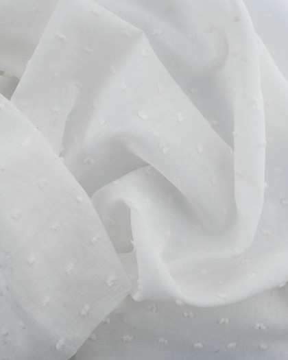 Voile de Coton Plumetis Ecru- Oeko-Tex - Mercerine