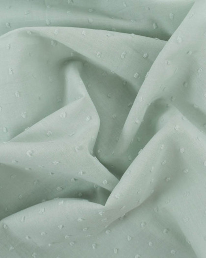 Voile de Coton Plumetis Vert de Gris- Oeko-Tex - Mercerine
