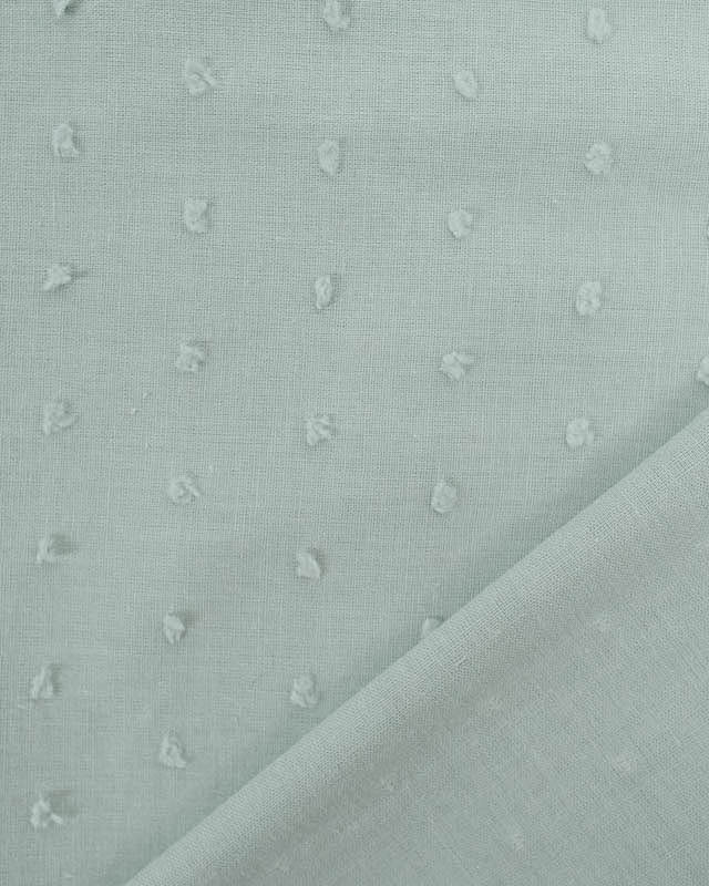 Tissu Voile de Coton Plumetis Vert de Gris - Mercerine