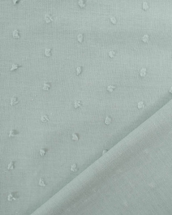 Tissu Voile de Coton Plumetis Vert de Gris - Mercerine