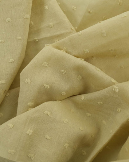 Voile de Coton Plumetis Olive- Oeko-Tex - Mercerine