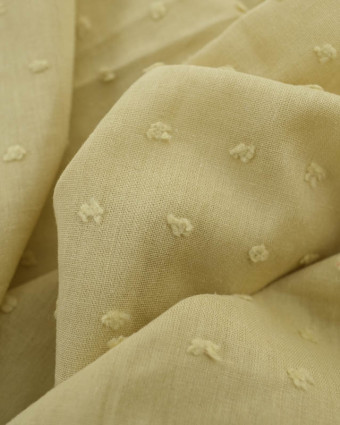 Voile de Coton Plumetis Olive - Mercerine