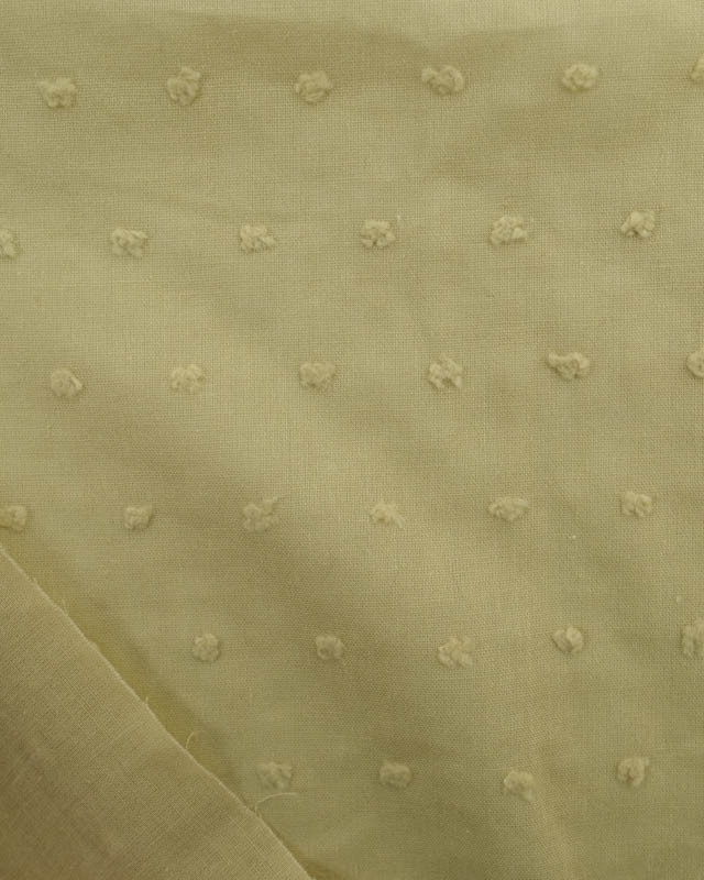 Voile de Coton Plumetis Olive - Mercerine