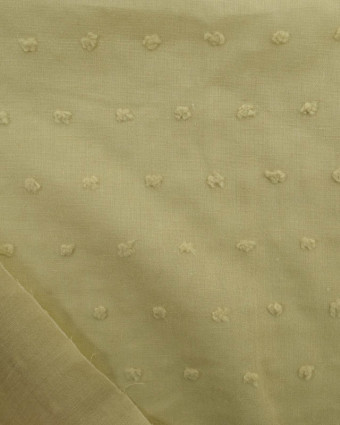 Voile de Coton Plumetis Olive - Mercerine