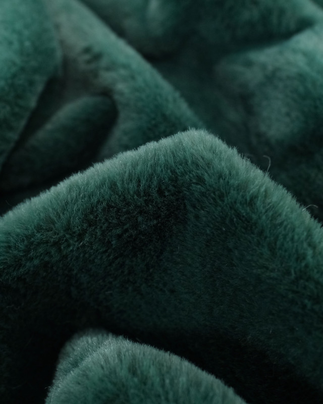 Tissu Fausse Fourrure Douce Vert Sapin  - Mercerine