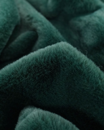 Tissu Fausse Fourrure Douce Vert Sapin  - Mercerine