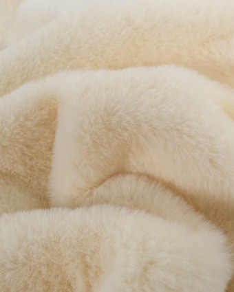 Tissu Fausse Fourrure Douce Ecru   - Mercerine
