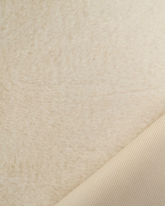 Tissu Fausse Fourrure Douce Ecru   - Mercerine