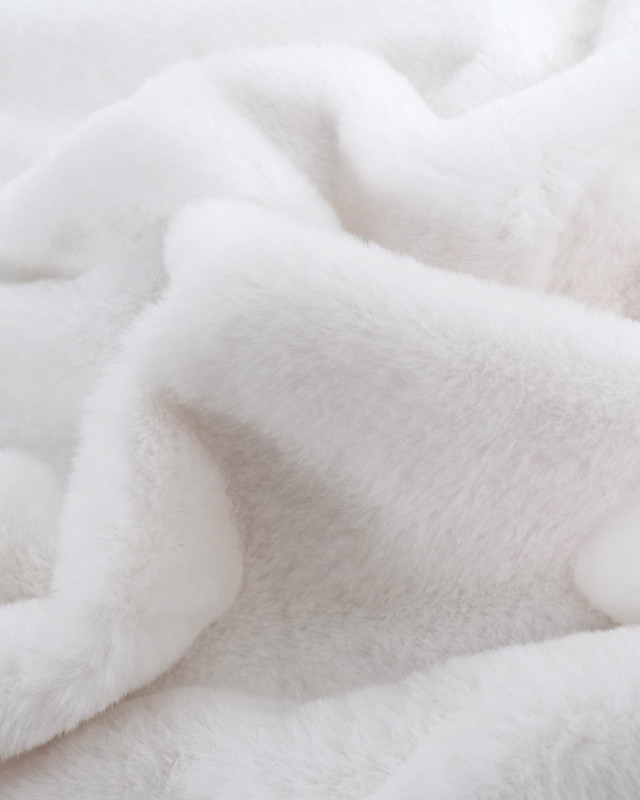 Tissu Fausse Fourrure Douce Blanc   - Mercerine