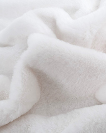 Tissu Fausse Fourrure Douce Blanc   - Mercerine