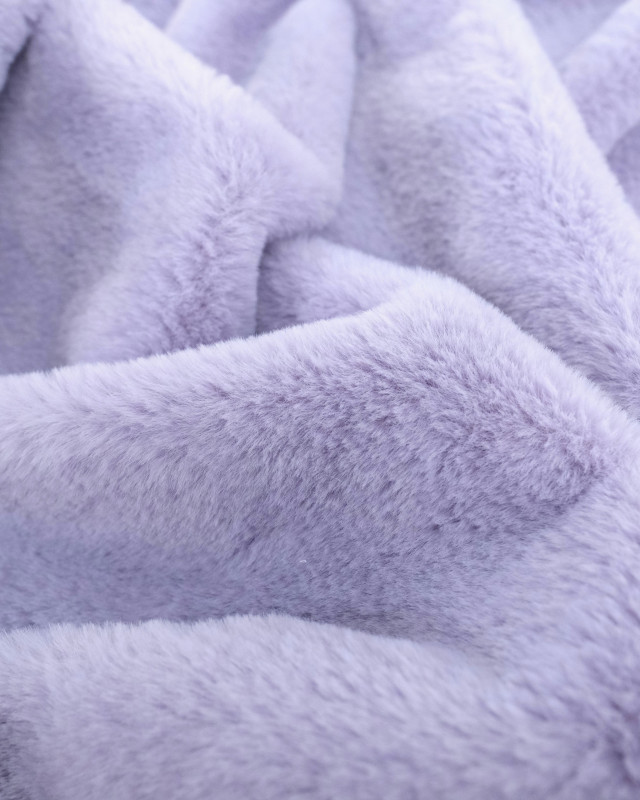 Tissu Fausse Fourrure Douce Lilas   - Mercerine