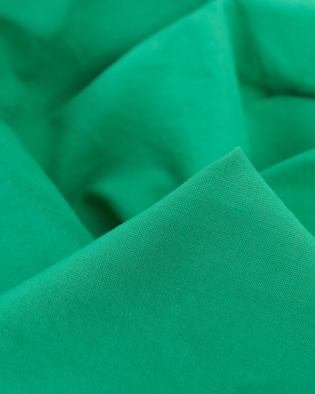 Tissu Coton Léger Doux Vert Chlorophylle  - Mercerine