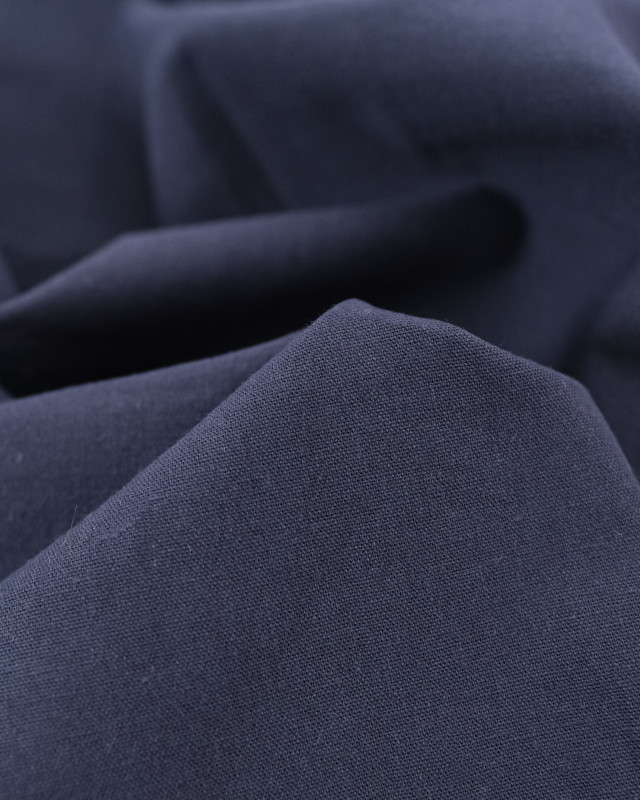 Tissu Coton Léger Doux Bleu Nuit  - Mercerine