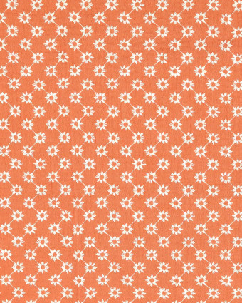 Tissu Double Gaze Brodée Petite Fleur Terracotta - Mercerine