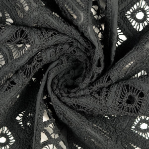 Crochet Coton Noir Joli Motif Franges - Mercerine