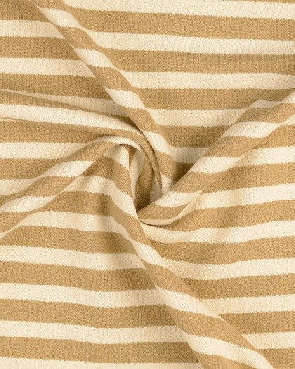 Sweat Léger Rayures Beige French Terry - Mercerine