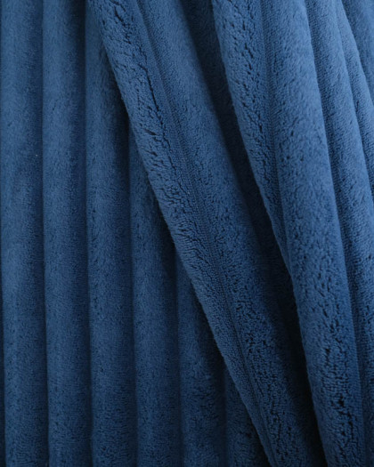 Tissu Velours Mega Côtes Bleu Nuit Ambre - Mercerine