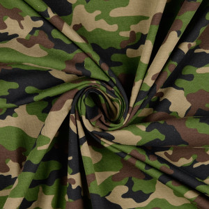 Jersey Coton Camouflage Vert - Mercerine