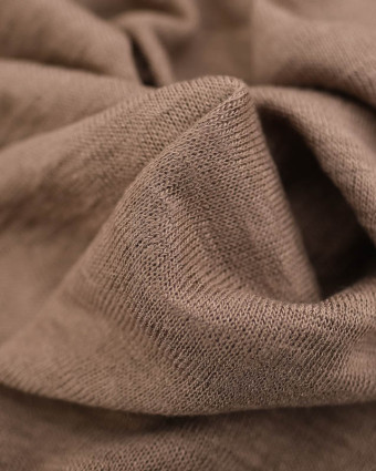 Tissu Maille Légère Marron - Mercerine