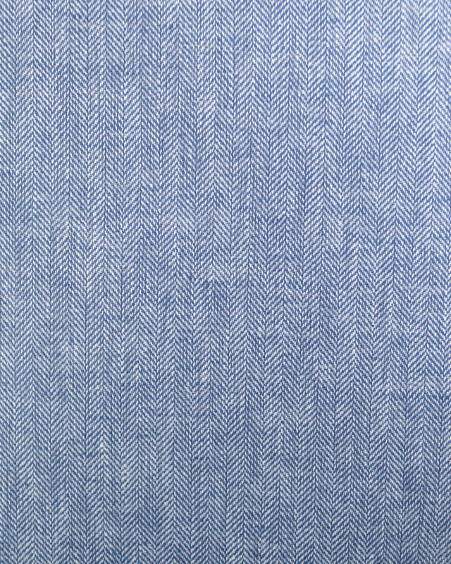 Tissu Lin Viscose Chevrons Bleu - Mercerine