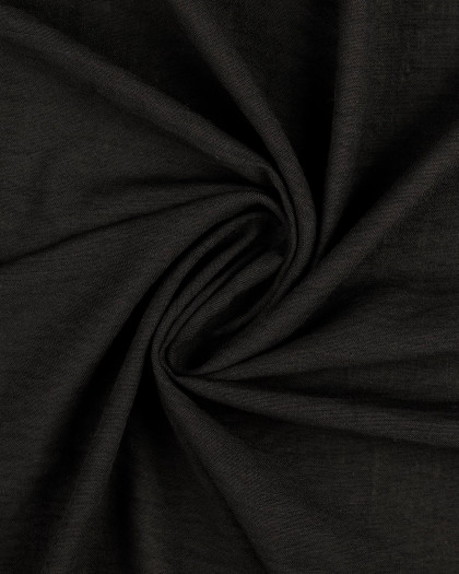 Tissu Effet Lin Noir - Mercerine