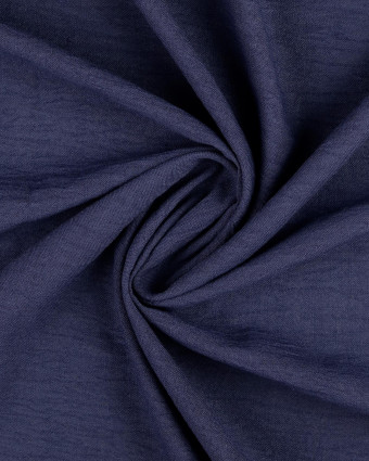 Tissu Effet Lin Bleu Marine - Mercerine