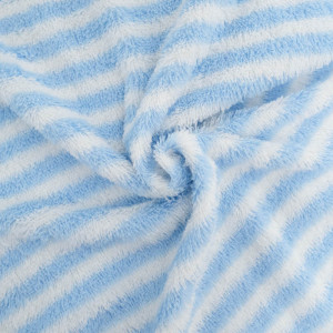 Tissu Eponge Bicolore Fines Rayures Ecru et Bleu - Mercerine