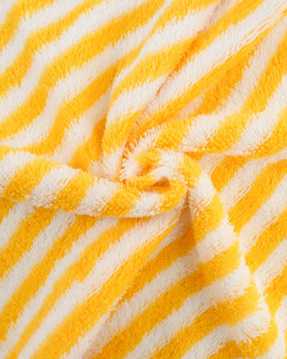 Tissu Eponge Bicolore Fines Rayures Jaune et Ecru - Mercerine