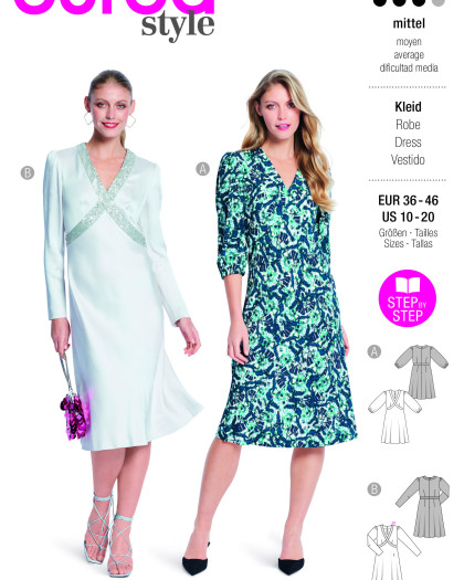 Patron De Couture Burda N°6288 - 2 Modèles Robe Chic Ou Bohème Tailles 36 à 46 - Copie Couleur Neuve