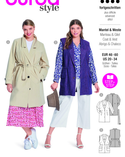 Patron Manteau & gilet Burda 5840 - Mercerine