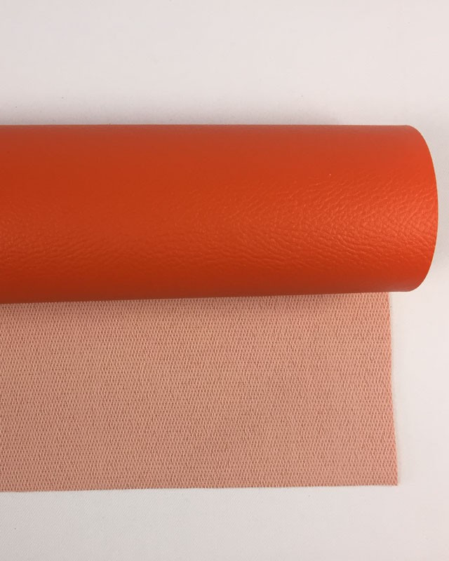 Tissus simili cuir orange tangerine Karl - Mercerine.com
