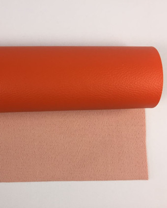 Tissus simili cuir orange tangerine Karl - Mercerine.com