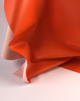 Tissus simili cuir orange tangerine Karl - Mercerine.com