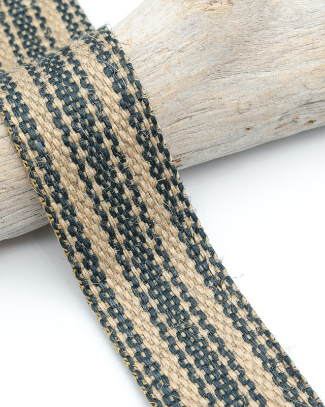 Sangle Jute Bicolore à Rayures 40mm  - Mercerine