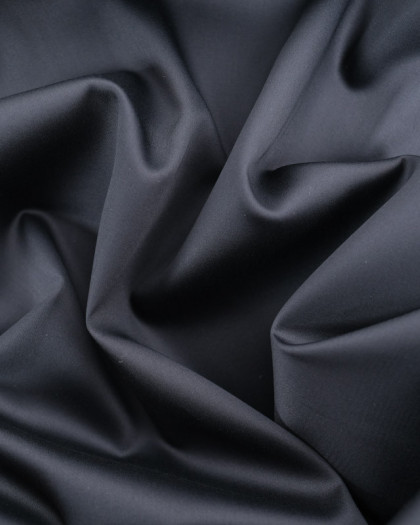 Satin De Coton Léger Noir Oeko-Tex - Mercerine
