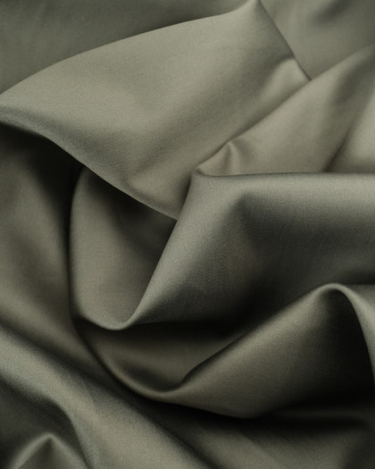 Satin De Coton Léger Vert Mousse Oeko-Tex - Mercerine