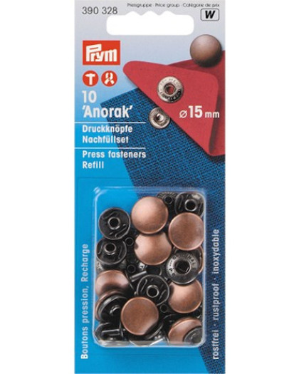 Recharge bouton pression - Bronze -15mm -  Prym - Mercerine