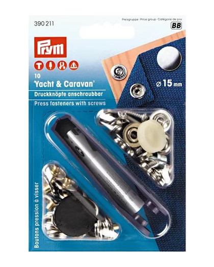 Bouton pression Yacht & Caravanes Argent - Prym - Mercerine