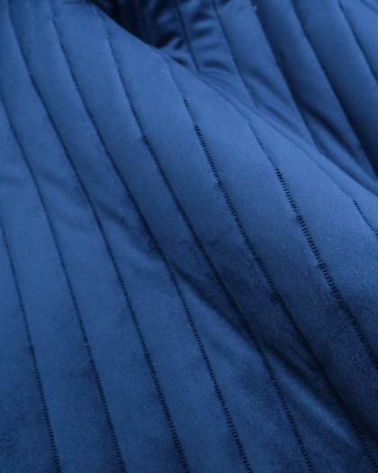 Velours Matelassé Ameublement Bleu Victorien - Mercerine