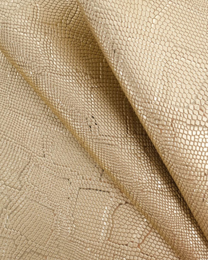 Tissu Simili Cuir Cobra Or  - Mercerine