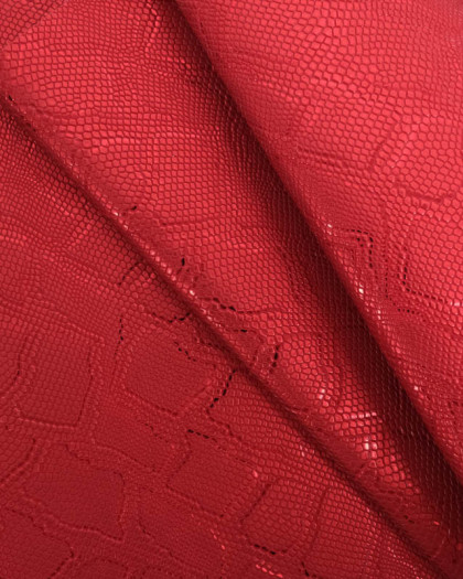 Tissu Cobra Rouge Metal  - Mercerine