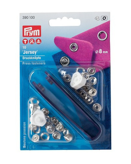 Bouton pression Jersey - 8Mm -Argent -10Pc - Prym - Mercerine