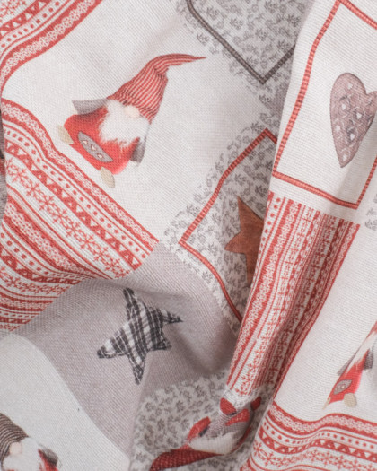 Tissu Coton Epais Gnome de Noël - Mercerine