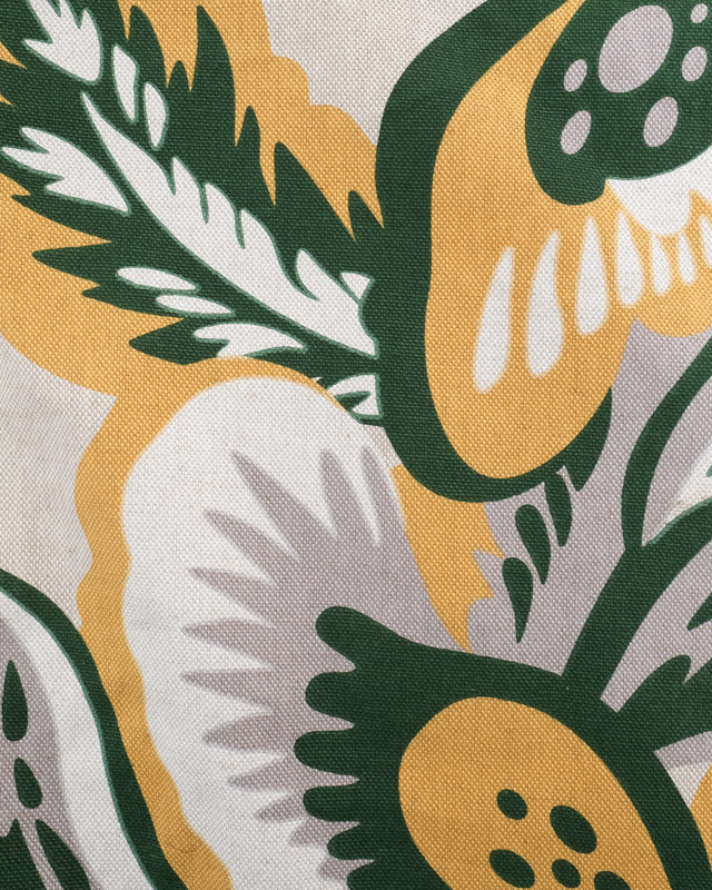 Tissu Effet Lin Hawaï Vert et Jaune - Oeko-Tex - Mercerine