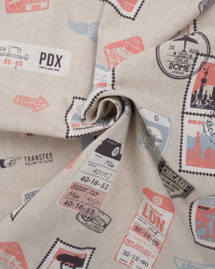 Tissu Effet Lin Voyage - Oeko-Tex - Mercerine