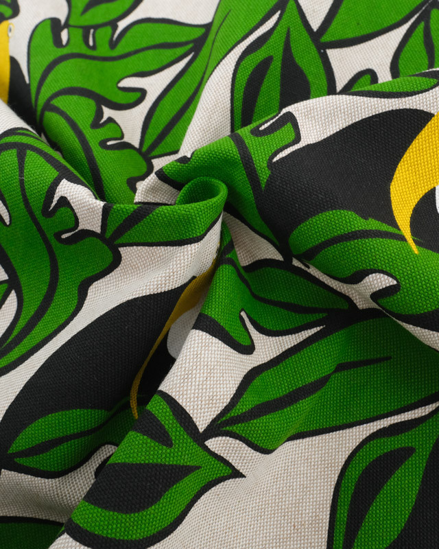 Tissu Effet Lin Jungle - Oeko-Tex -  Mercerine