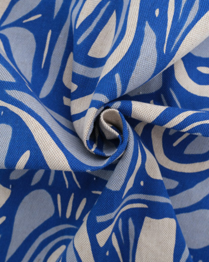 Tissu Effet Lin Arabesque - Oeko-Tex - Mercerine