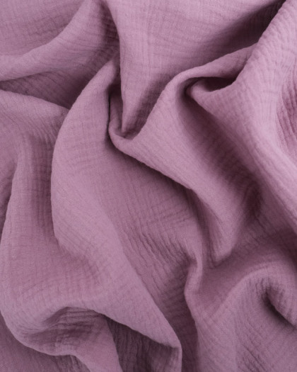 Tissu Double Gaze Uni Parme Mia Oeko-tex - Mercerine